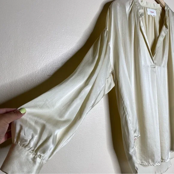 XIRENA CREAM MAYSON 100% SILK BLOUSE -Stardust - Picture 3 of 16